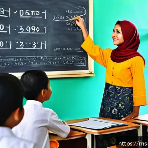 소수의 분포와 소수 정리 - A vibrant and detailed digital illustration showing a classroom scene in Malaysia where a teacher ex...